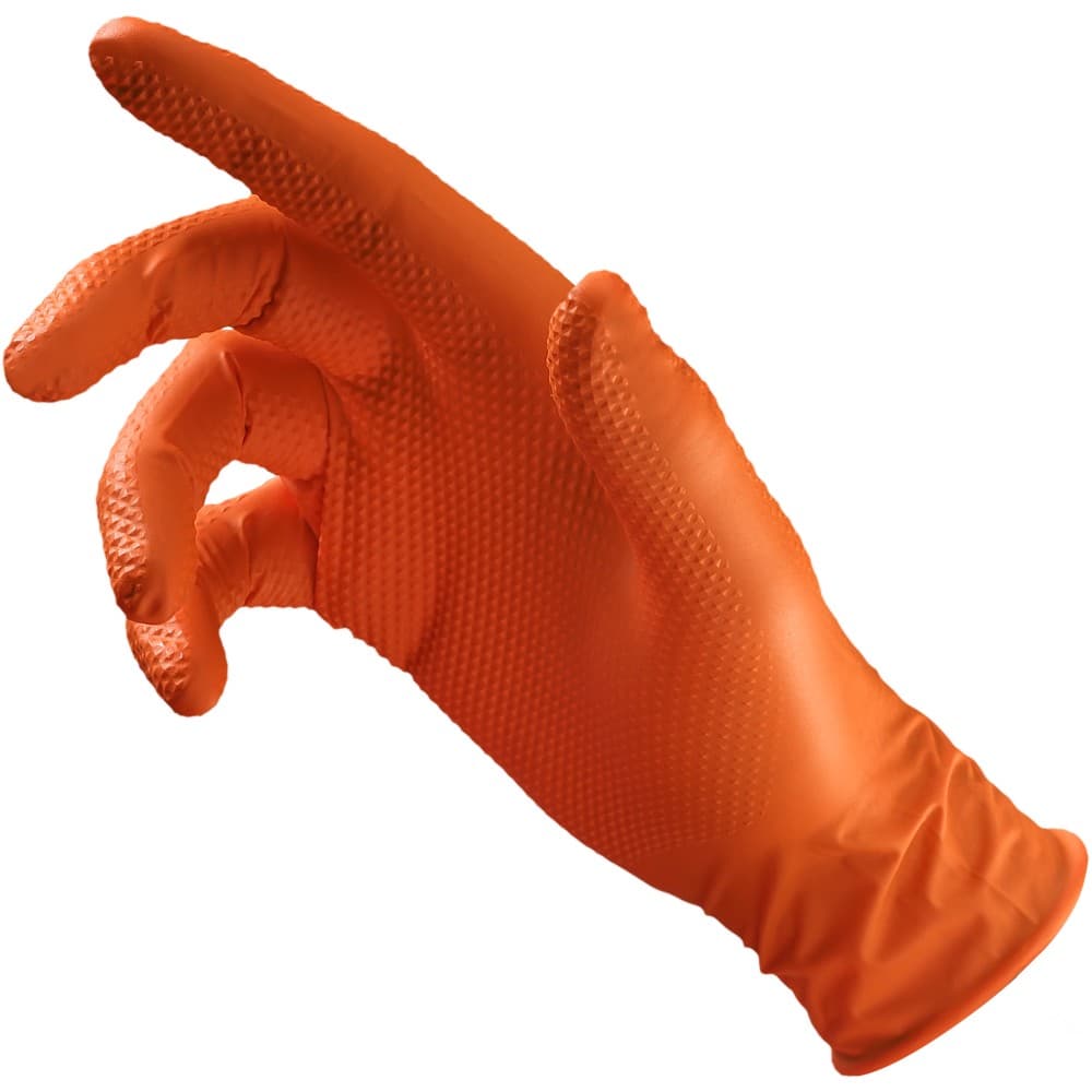 Art. SAF054 Guanto Monouso in Nitrile Arancio Garage Monkey Diamond