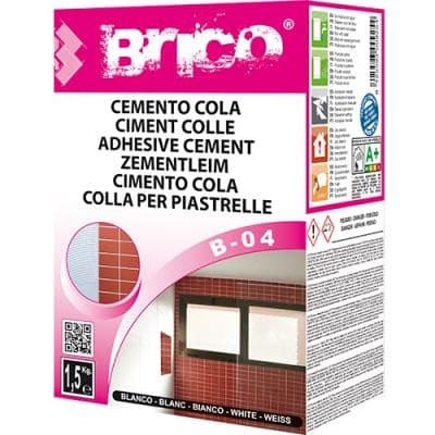 B-04/05 Brico Colla per piastrelle bianca e grigia